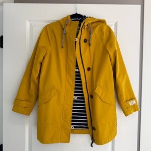 Joules Yellow Right as Rain Raincoat with Striped Lining